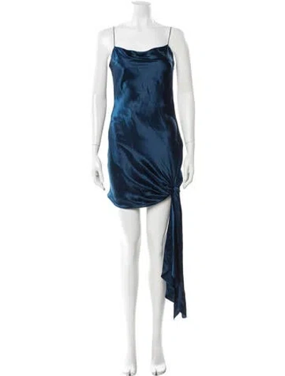 Pre-owned Cinq À Sept Silk Mini Dress In Blue