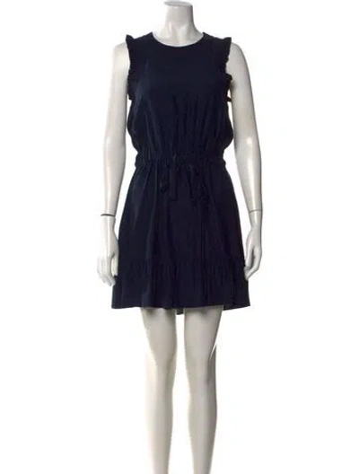 Pre-owned Cinq À Sept Silk Mini Dress In Blue