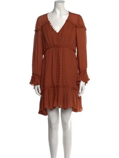 Pre-owned Cinq À Sept Silk Mini Dress In Brown