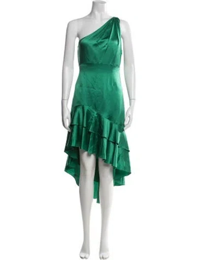 Pre-owned Cinq À Sept Silk Mini Dress In Green