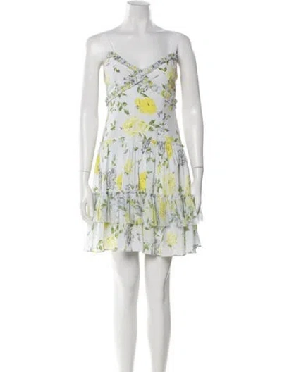 Pre-owned Cinq À Sept Silk Mini Dress In Green