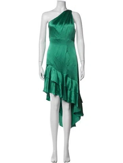 Pre-owned Cinq À Sept Silk Mini Dress In Green