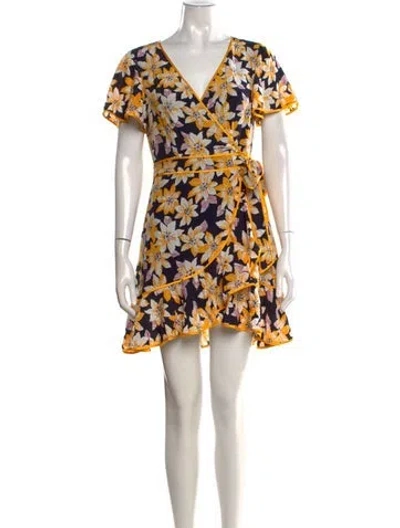 Pre-owned Cinq À Sept Silk Mini Dress In Multi
