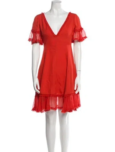 Pre-owned Cinq À Sept Silk Mini Dress In Orange
