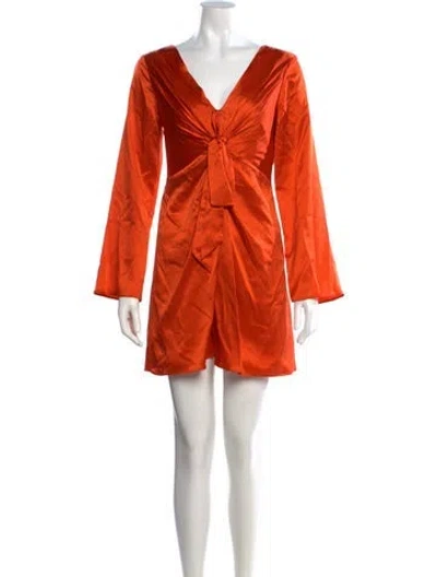 Pre-owned Cinq À Sept Silk Mini Dress In Orange