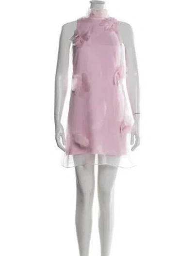 Pre-owned Cinq À Sept Silk Mini Dress In Pink