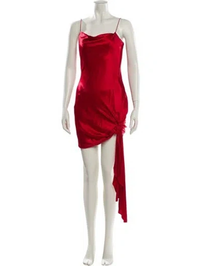 Pre-owned Cinq À Sept Silk Mini Dress In Red