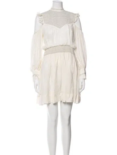Pre-owned Cinq À Sept Silk Mini Dress W/ Tags In White