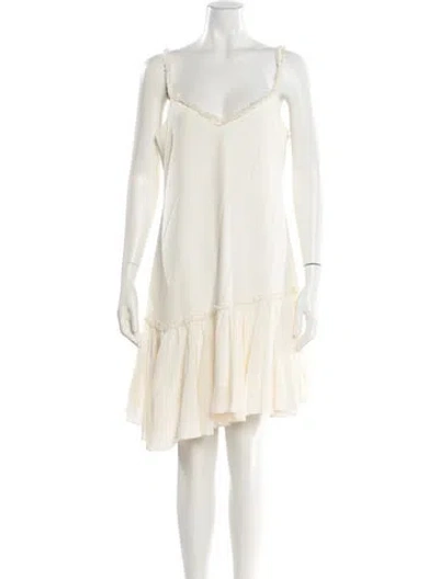 Pre-owned Cinq À Sept Silk Mini Dress In White