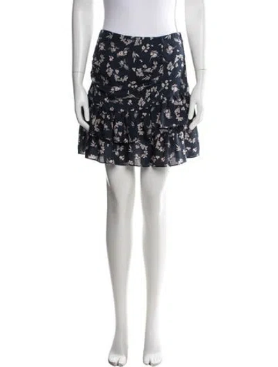 Pre-owned Cinq À Sept Silk Mini Skirt In Blue