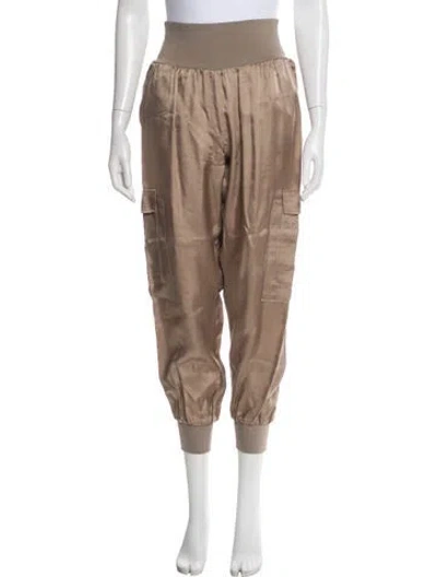 Pre-owned Cinq À Sept Silk Sweatpants In Neutral