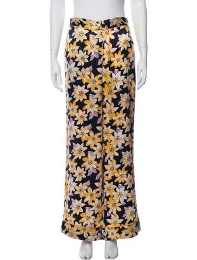 Pre-owned Cinq À Sept Silk Wide Leg Pants In Multi
