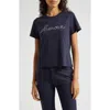 Cinq À Sept Cinq A Sept Silver Chain Lamour Tee In Navy/white