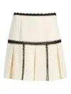 Cinq À Sept Sinclaire Crochet Pleated Skirt In Neutral