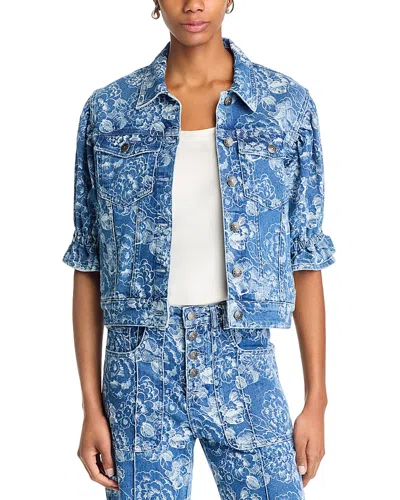 Cinq À Sept Cinq A Sept Sketchbook Floral Sylvain Jacket In Indigo/white