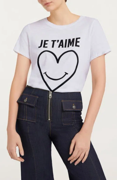 CINQ À SEPT CINQ À SEPT SMILING HEART COTTON GRAPHIC T-SHIRT