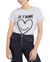 Cinq À Sept Smiling Heart Cotton Graphic Tee In White