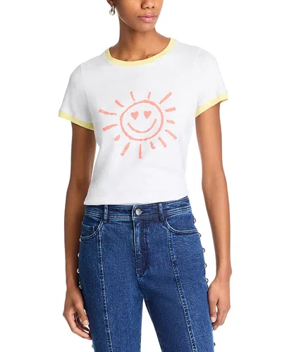 Cinq À Sept Cinq A Sept Smiling Sun Shrunken Ringer Tee In White