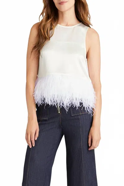 Cinq À Sept Smooth Satin Charisse Top In Ivory In White