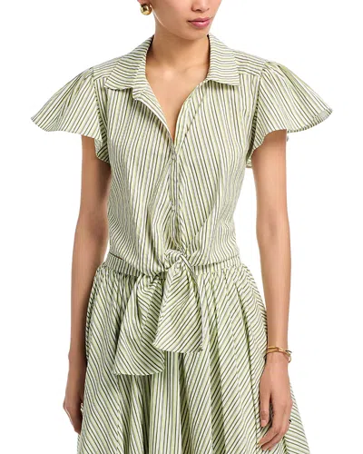 Cinq À Sept Cinq A Sept Sophie Flutter Sleeve Marianna Top In Green