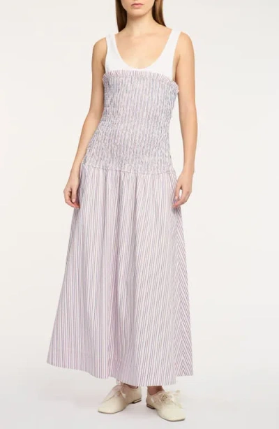 Cinq À Sept Sophie Stripe Maggie Sleeveless Dress In Purple