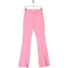 Cinq À Sept Split Hem Flare Jeans In Light Electric Pink