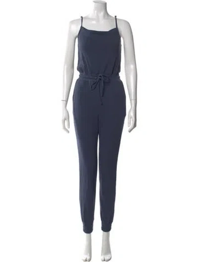 Pre-owned Cinq À Sept Square Neckline Jumpsuit In Blue
