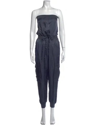Pre-owned Cinq À Sept Square Neckline Jumpsuit In Blue