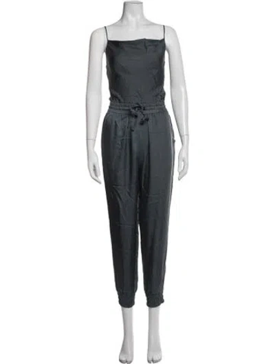 Pre-owned Cinq À Sept Square Neckline Jumpsuit In Blue