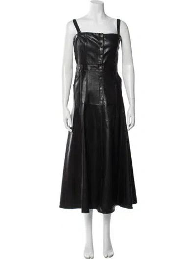Pre-owned Cinq À Sept Square Neckline Long Dress In Black