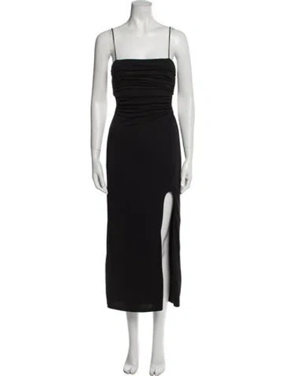 Pre-owned Cinq À Sept Square Neckline Long Dress In Black