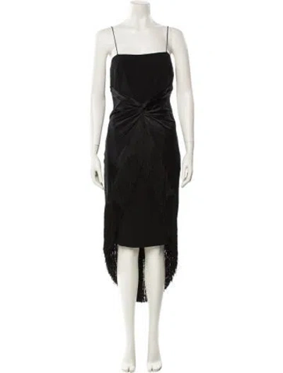 Pre-owned Cinq À Sept Square Neckline Long Dress In Black
