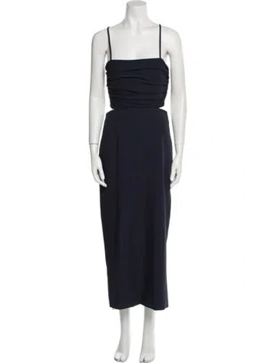 Pre-owned Cinq À Sept Square Neckline Long Dress In Blue