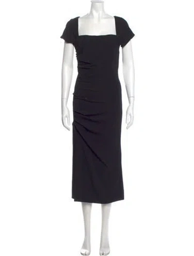 Pre-owned Cinq À Sept Square Neckline Long Dress In Blue