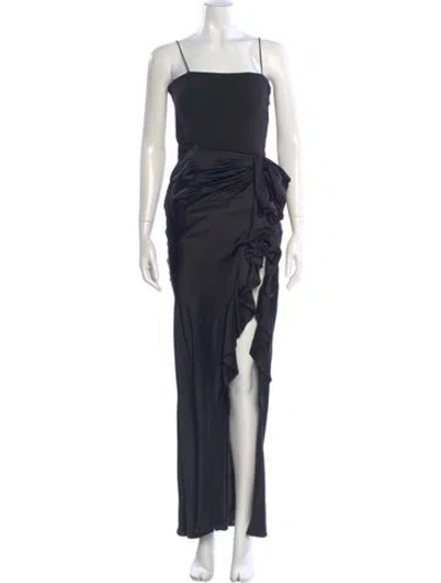 Pre-owned Cinq À Sept Square Neckline Long Dress In Blue