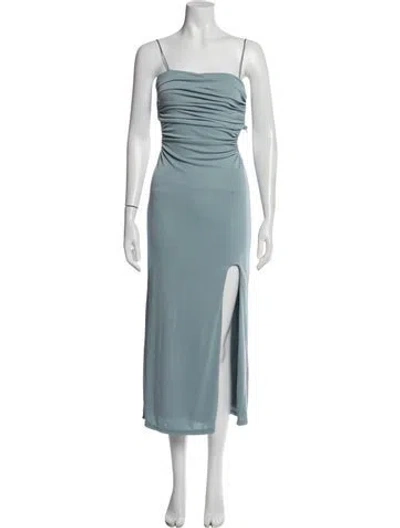 Pre-owned Cinq À Sept Square Neckline Long Dress In Blue
