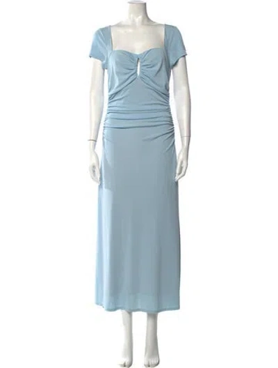 Pre-owned Cinq À Sept Square Neckline Long Dress In Blue