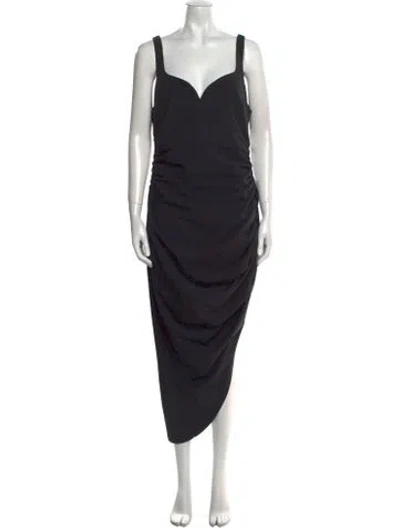 Pre-owned Cinq À Sept Square Neckline Long Dress In Gray