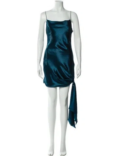 Pre-owned Cinq À Sept Square Neckline Long Dress In Green