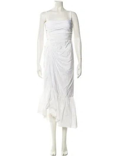 Pre-owned Cinq À Sept Square Neckline Long Dress In Neutral