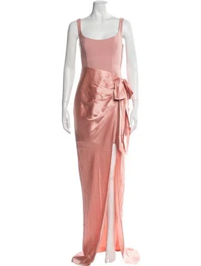 Pre-owned Cinq À Sept Square Neckline Long Dress In Pink