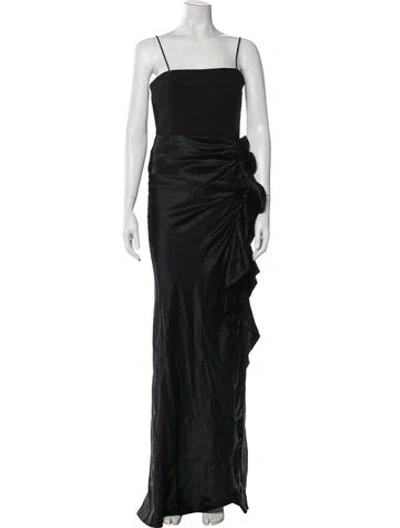Pre-owned Cinq À Sept Square Neckline Long Dress W/ Tags In Black