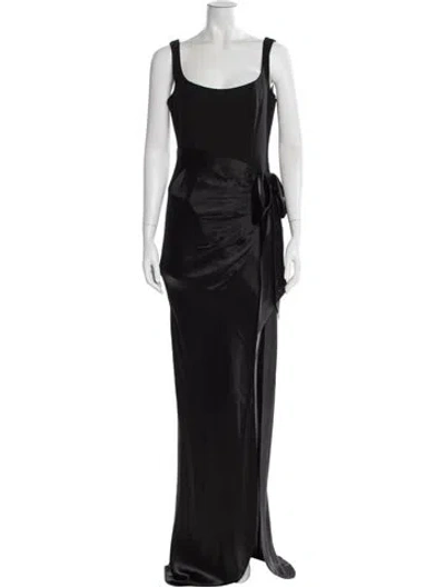 Pre-owned Cinq À Sept Square Neckline Long Dress W/ Tags In Black