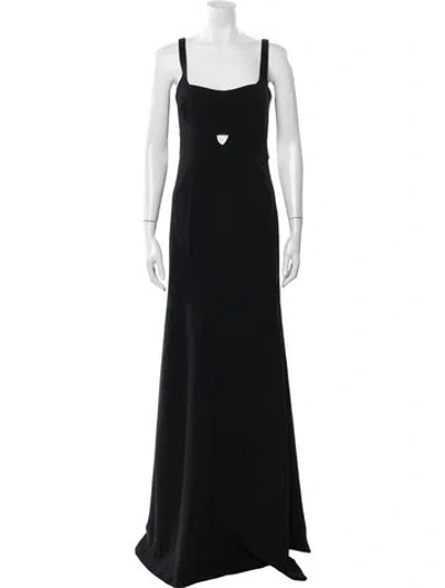 Pre-owned Cinq À Sept Square Neckline Long Dress W/ Tags In Black