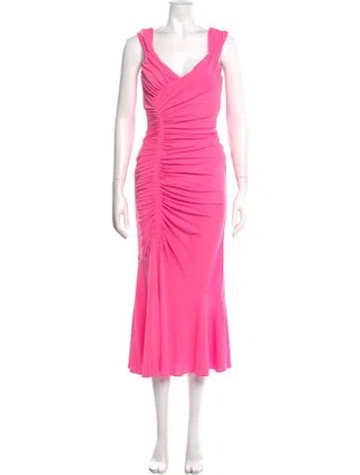 Pre-owned Cinq À Sept Square Neckline Long Dress W/ Tags In Pink
