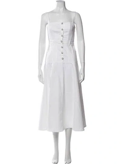Pre-owned Cinq À Sept Square Neckline Long Dress In White