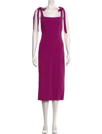 Pre-owned Cinq À Sept Square Neckline Midi Length Dress W/ Tags In Purple