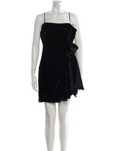 Pre-owned Cinq À Sept Square Neckline Mini Dress In Black