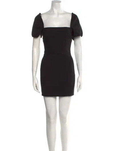 Pre-owned Cinq À Sept Square Neckline Mini Dress In Black