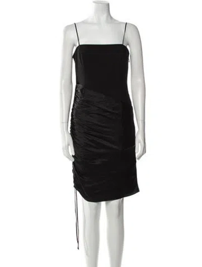 Pre-owned Cinq À Sept Square Neckline Mini Dress In Black